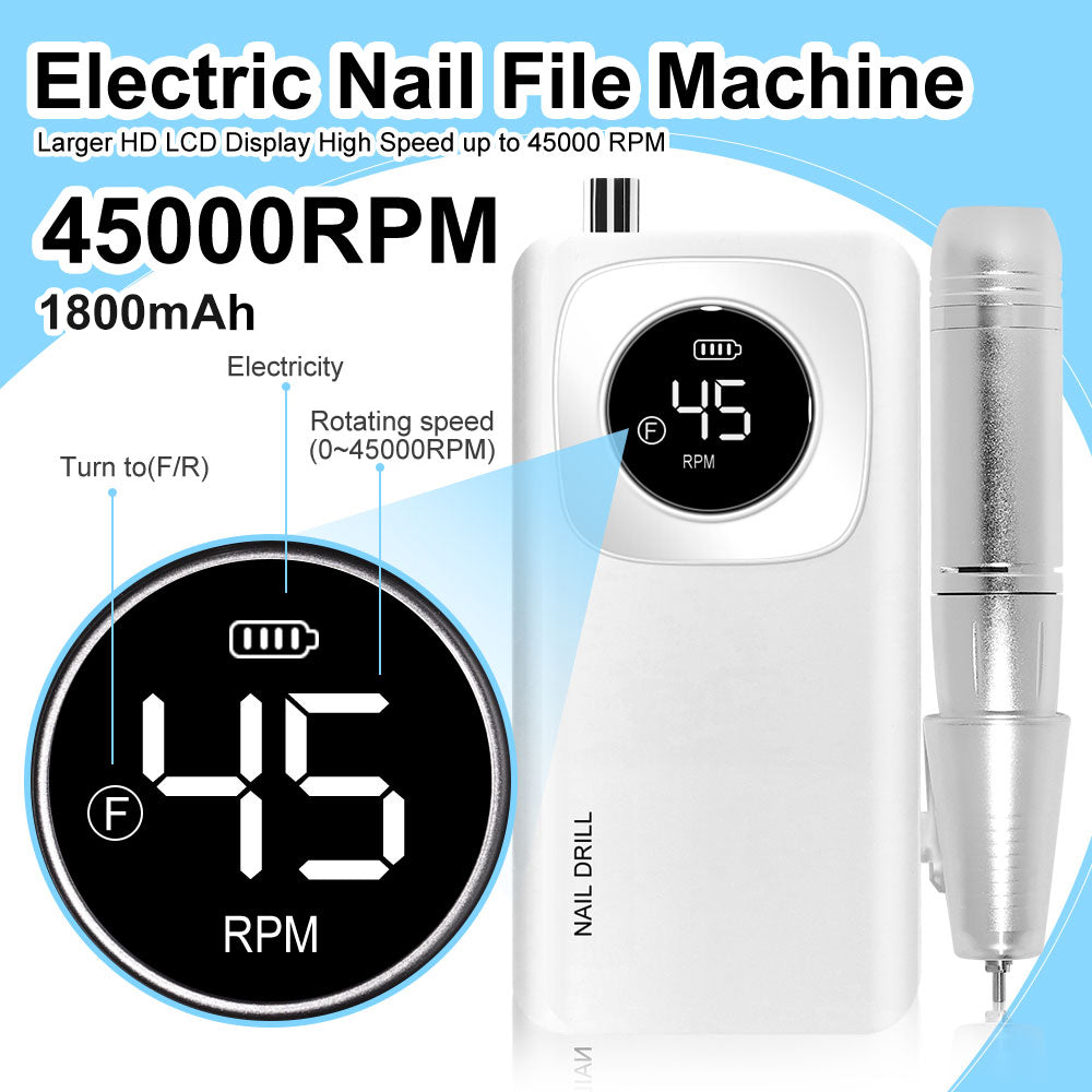 Aura Pro Nail Drill Kit – 45K RPM Electric Nail File for Acrylic & Gel Nails (Salon Quality at Home)