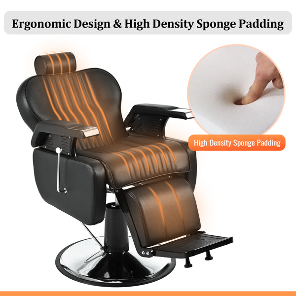 Pro Barber Chair – Heavy Duty Hydraulic Reclining Salon Chair (360° Rotation)