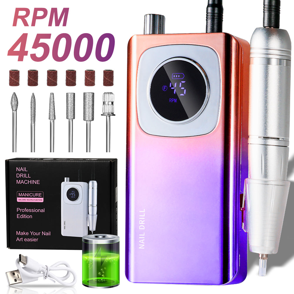 Aura Pro Nail Drill Kit – 45K RPM Electric Nail File for Acrylic & Gel Nails (Salon Quality at Home)